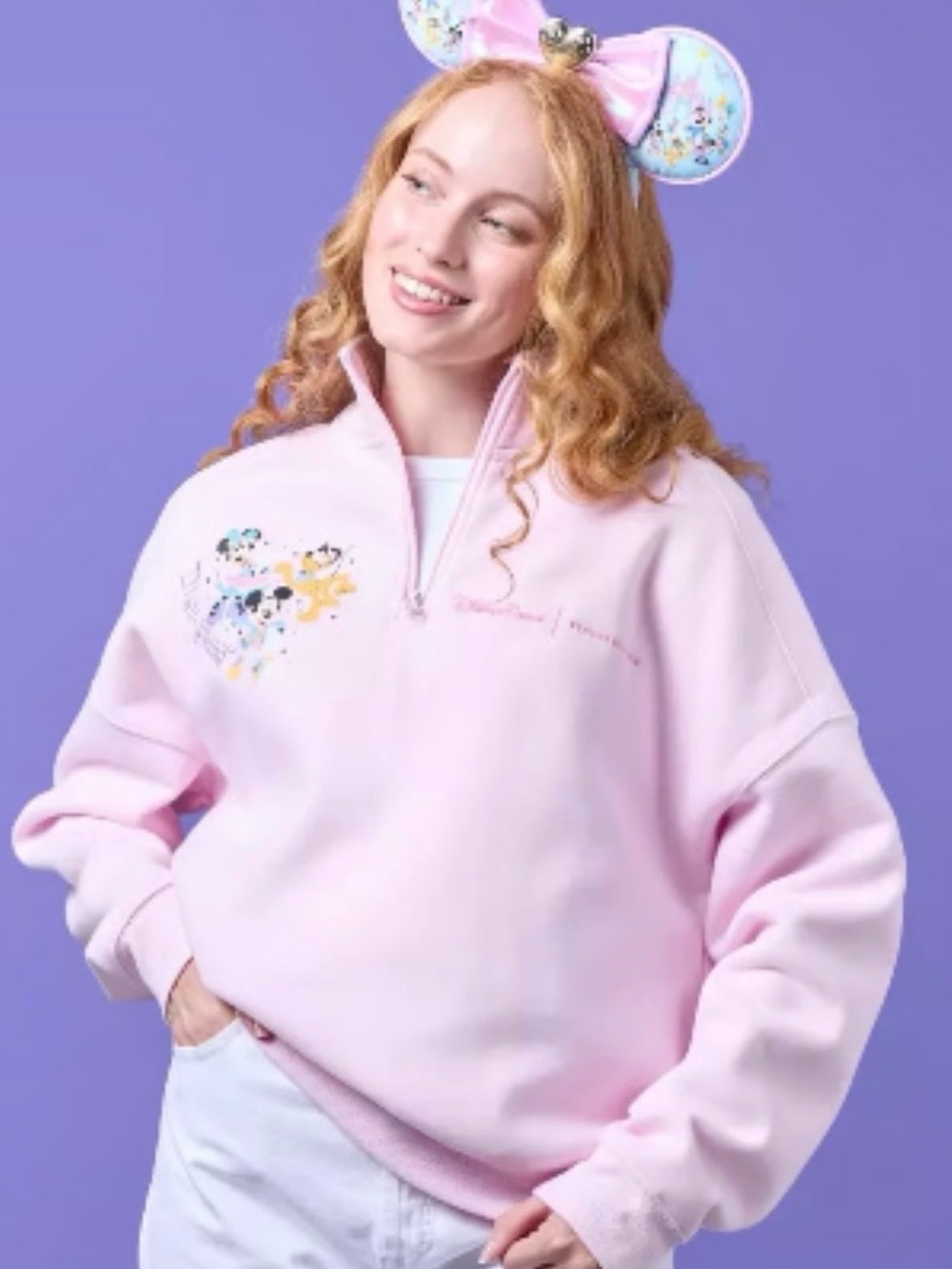 NEW Disney Parks Stoney Clover Lane Disneyland Quarter Zip Sweatshirt - Picture 2 of 8